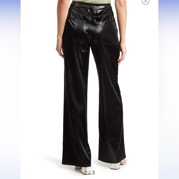 WeWoreWhat High Rise Wide Leg Faux Leather Pants Size 30 - Picture 4 of 5